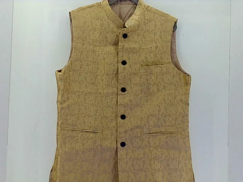 Gold Brocade Nehru Jacket Size 44