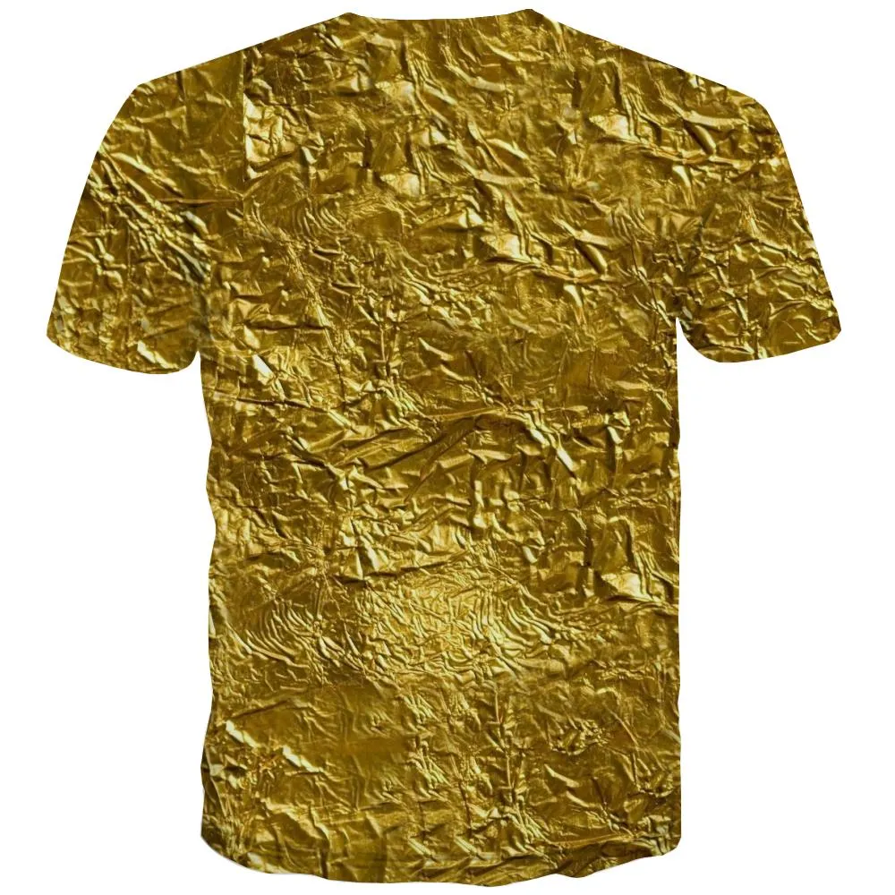 Gold foil texture t shirts 3D tshirt special texture different men Cool art costume