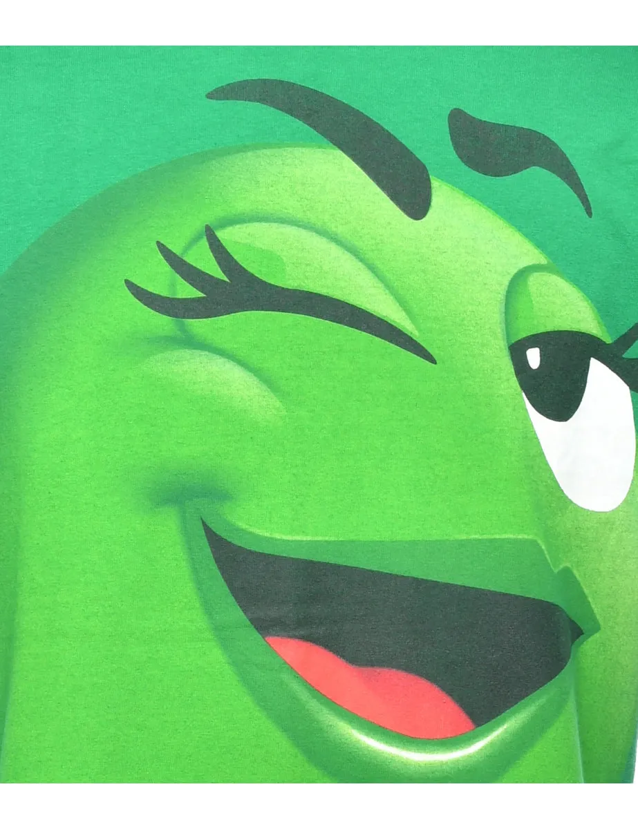 Green M &M Printed T-shirt - M