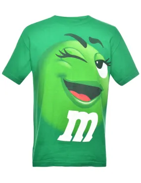 Green M &M Printed T-shirt - M