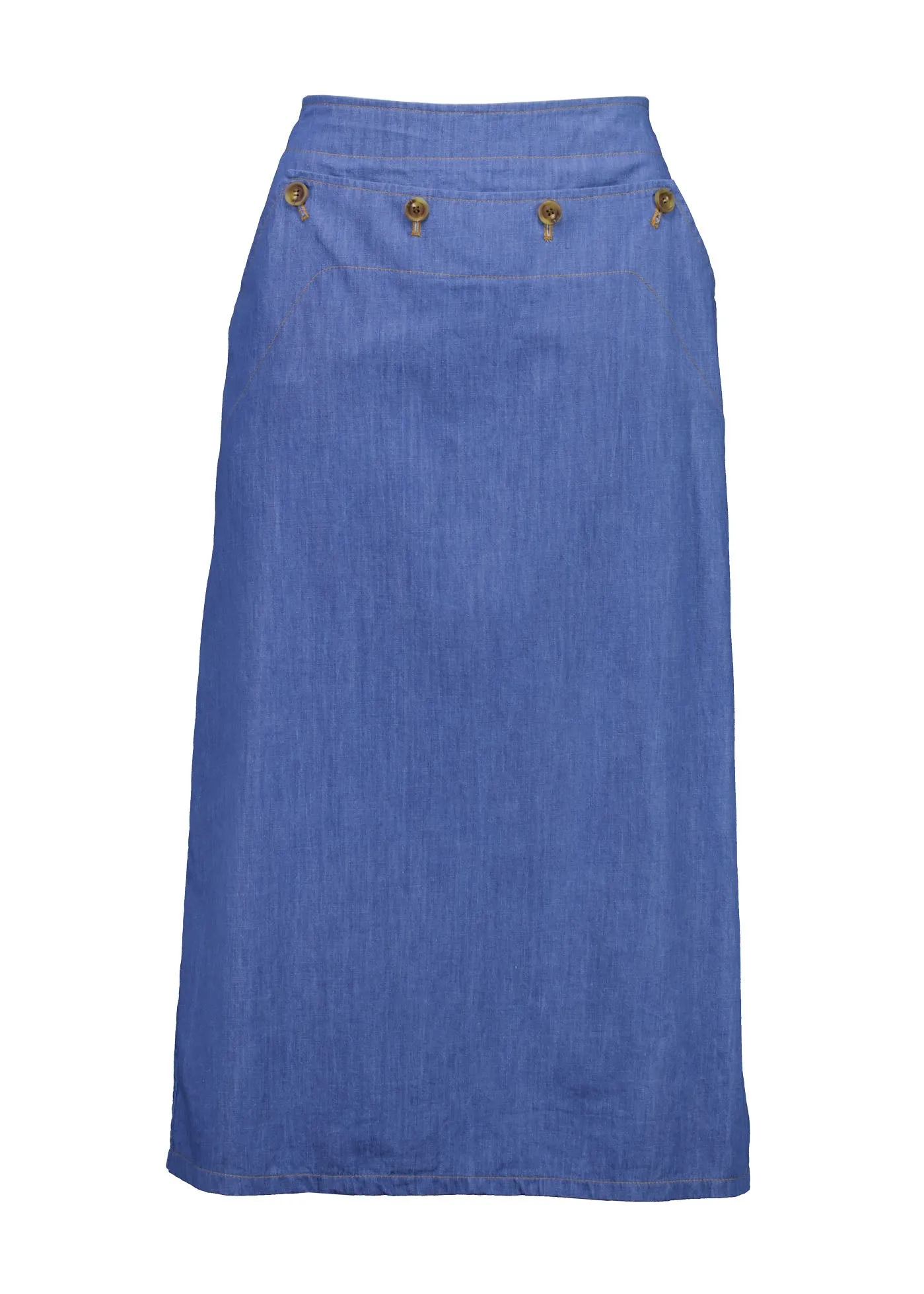 Hepburn Panorama Light Wash Denim Skirt