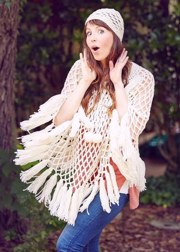 Hippie Boho Poncho & Cap Crochet Pattern