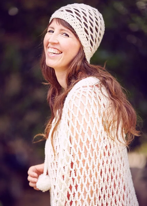 Hippie Boho Poncho & Cap Crochet Pattern