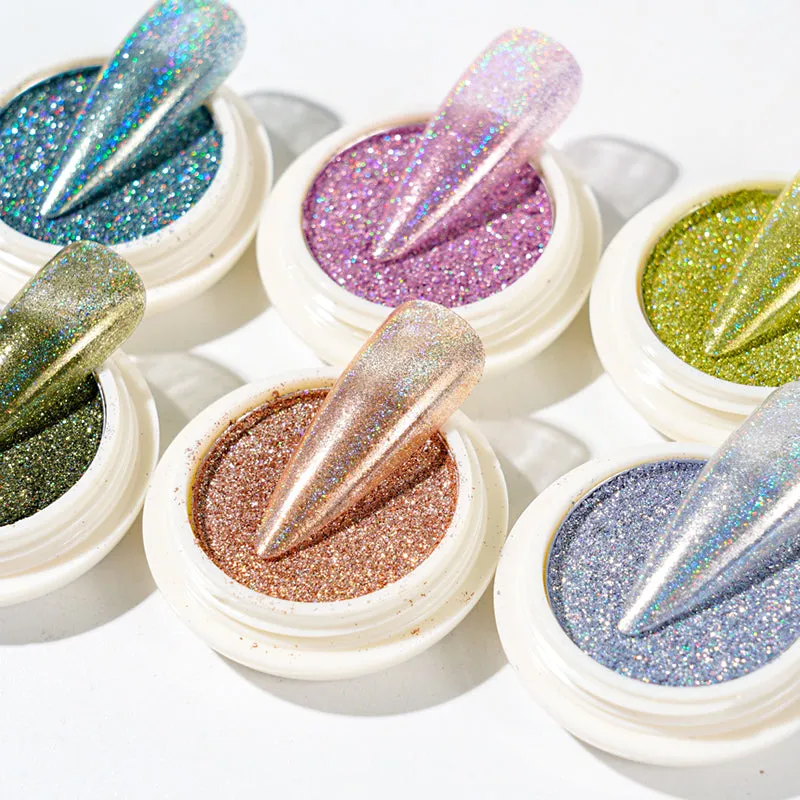 Holographic Glitter Chrome Powder Set 6pcs