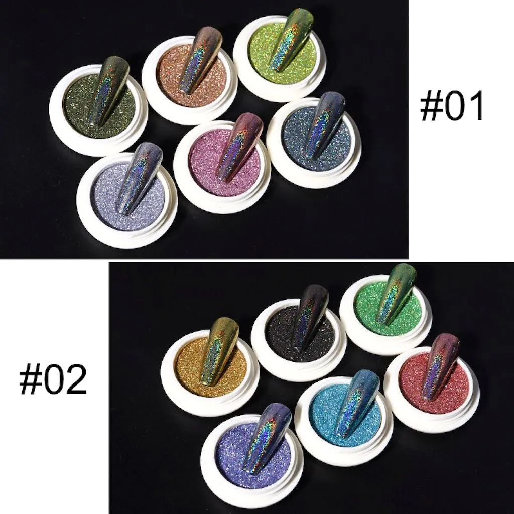 Holographic Glitter Chrome Powder Set 6pcs