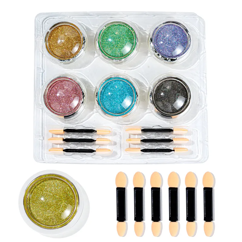 Holographic Glitter Chrome Powder Set 6pcs