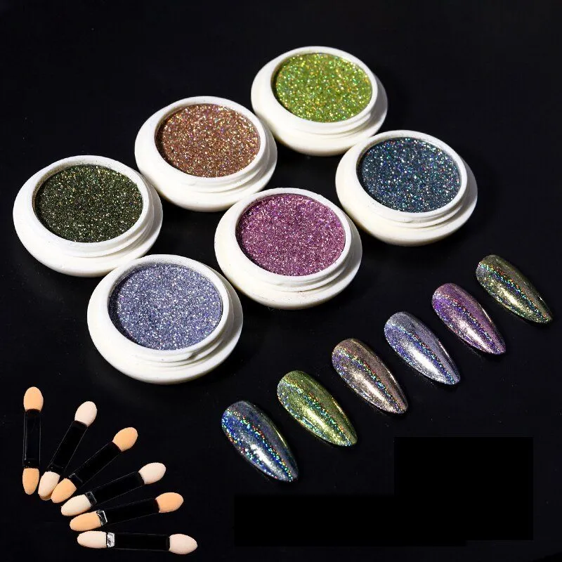 Holographic Glitter Chrome Powder Set 6pcs