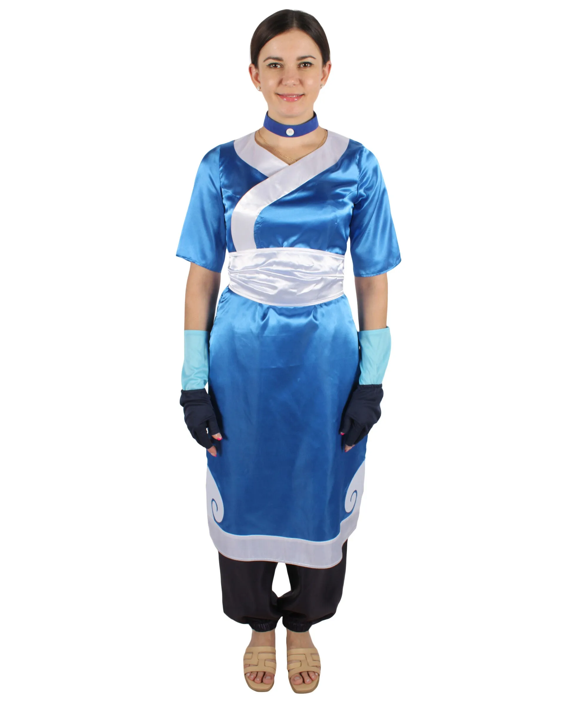 HPO Adult Women's American Animated TV Series Blue Suit Costume I Suitable for Halloween I Flame-retardant Synthetic Fabric