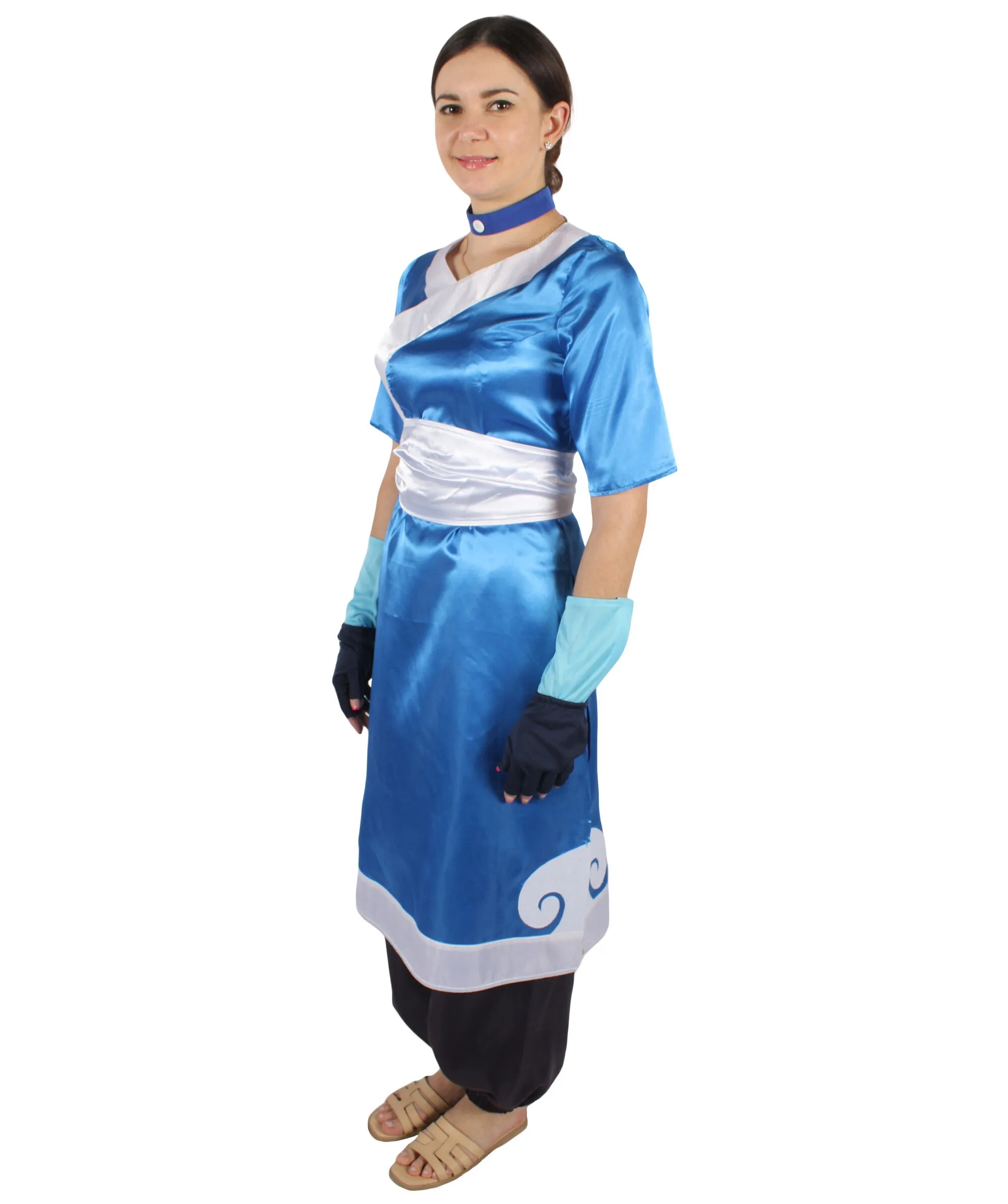 HPO Adult Women's American Animated TV Series Blue Suit Costume I Suitable for Halloween I Flame-retardant Synthetic Fabric