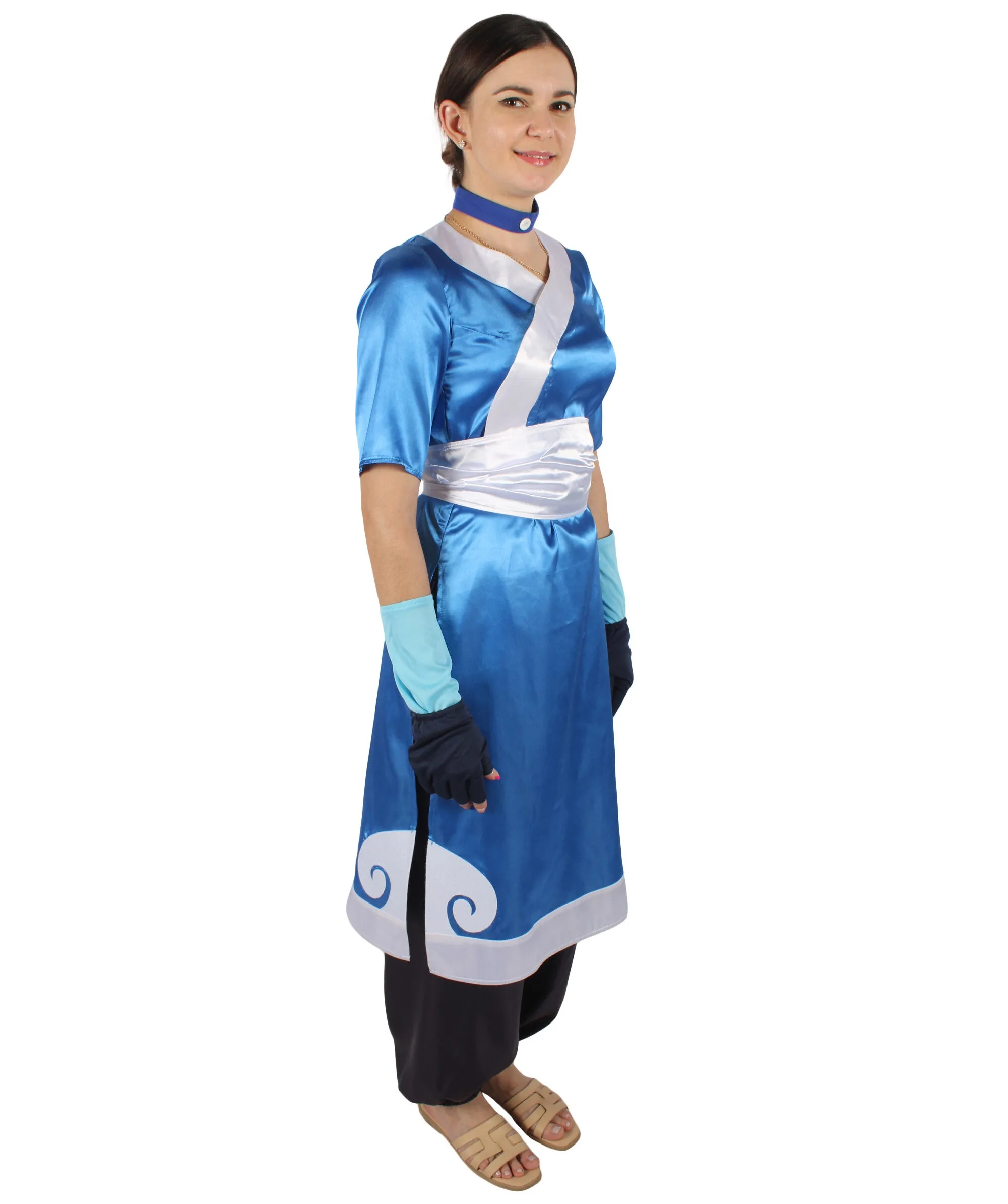 HPO Adult Women's American Animated TV Series Blue Suit Costume I Suitable for Halloween I Flame-retardant Synthetic Fabric