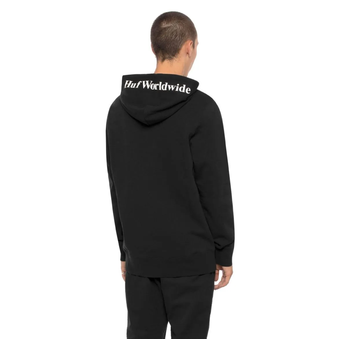 HUF ESSENTIALS BOX LOGO P/O HOODIE // BLACK