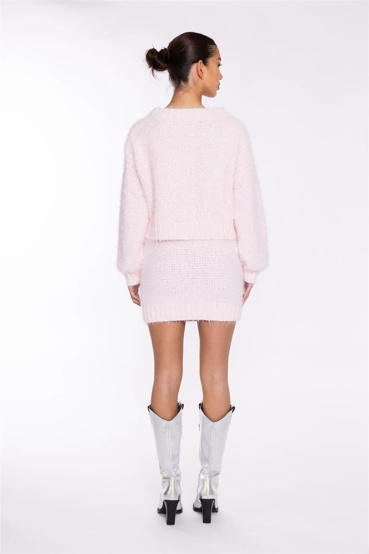 Icy-Pink Cable-Knit Jumper