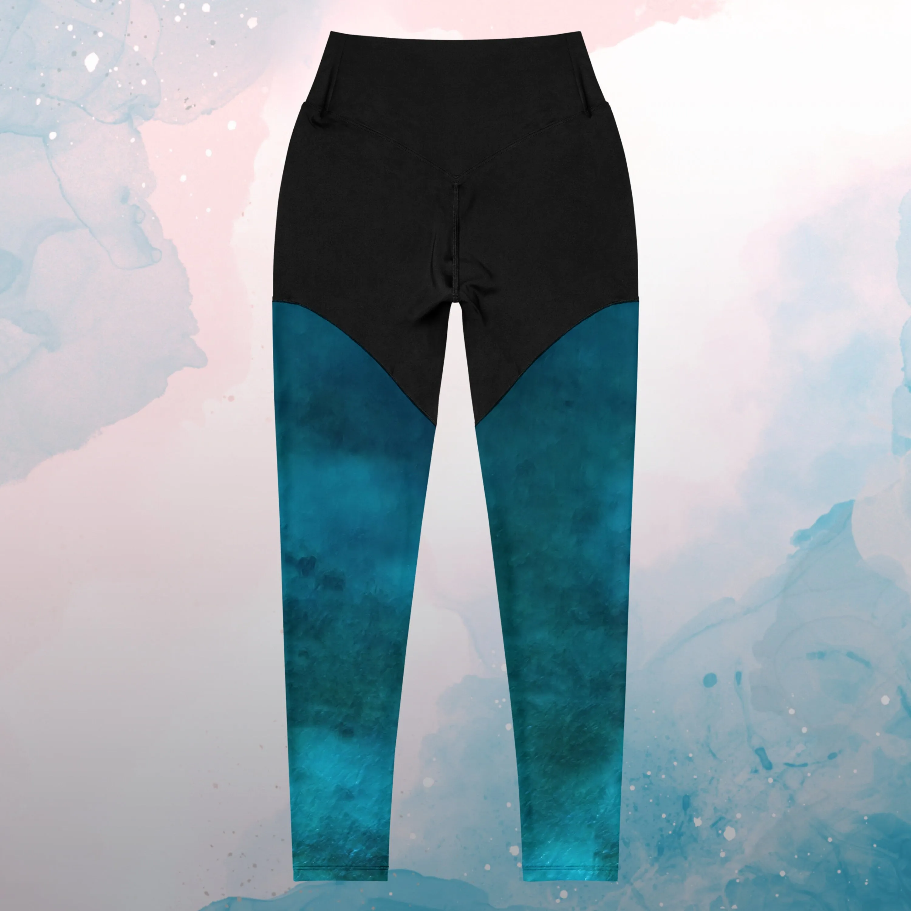 Jewel Blue Toned Womens Compression Sports Leggings