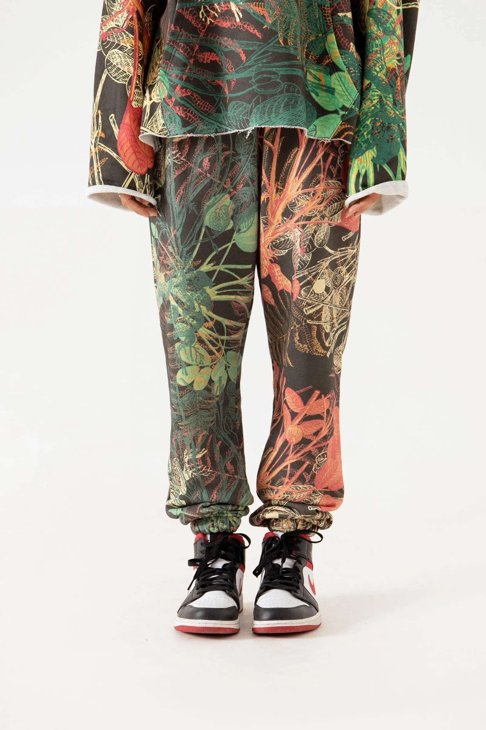 JUNGLE PRINTED FLEECE SWEATPANTS