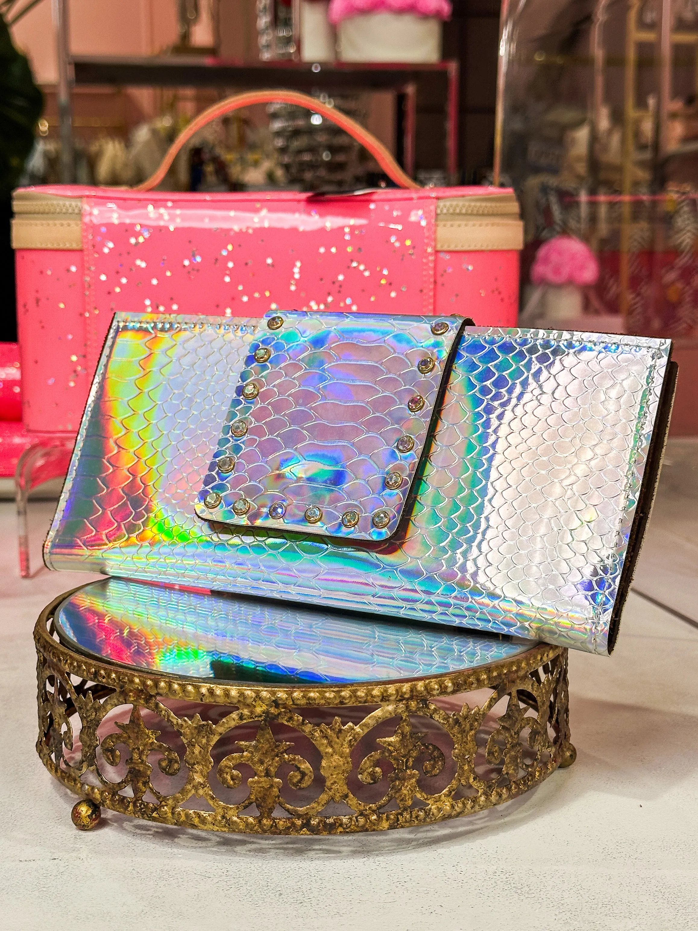 Keep it Gypsy - Silver Holographic Clutch Wallet