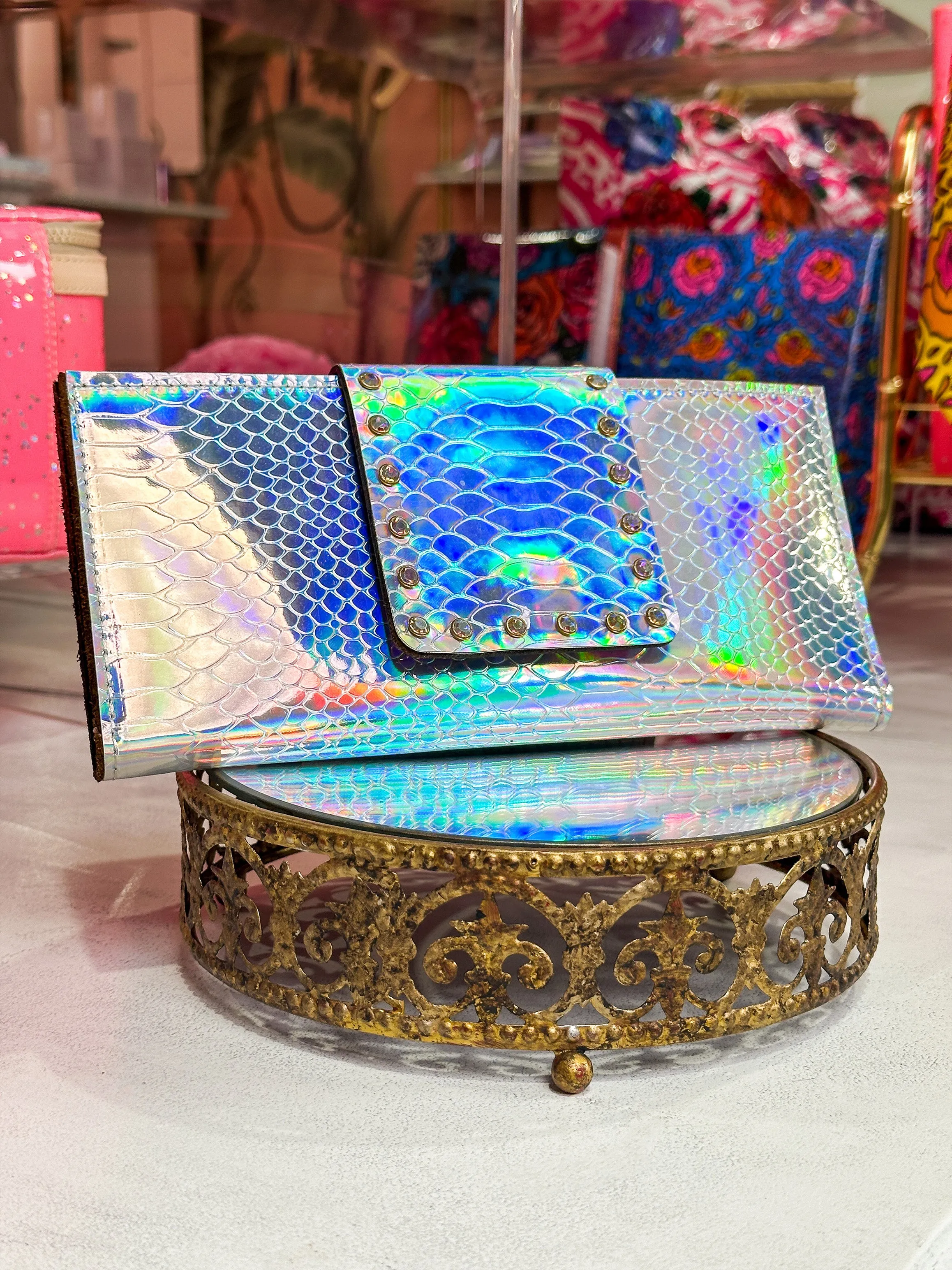 Keep it Gypsy - Silver Holographic Clutch Wallet