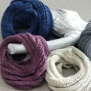 Knitted Infinity Scarf Purple