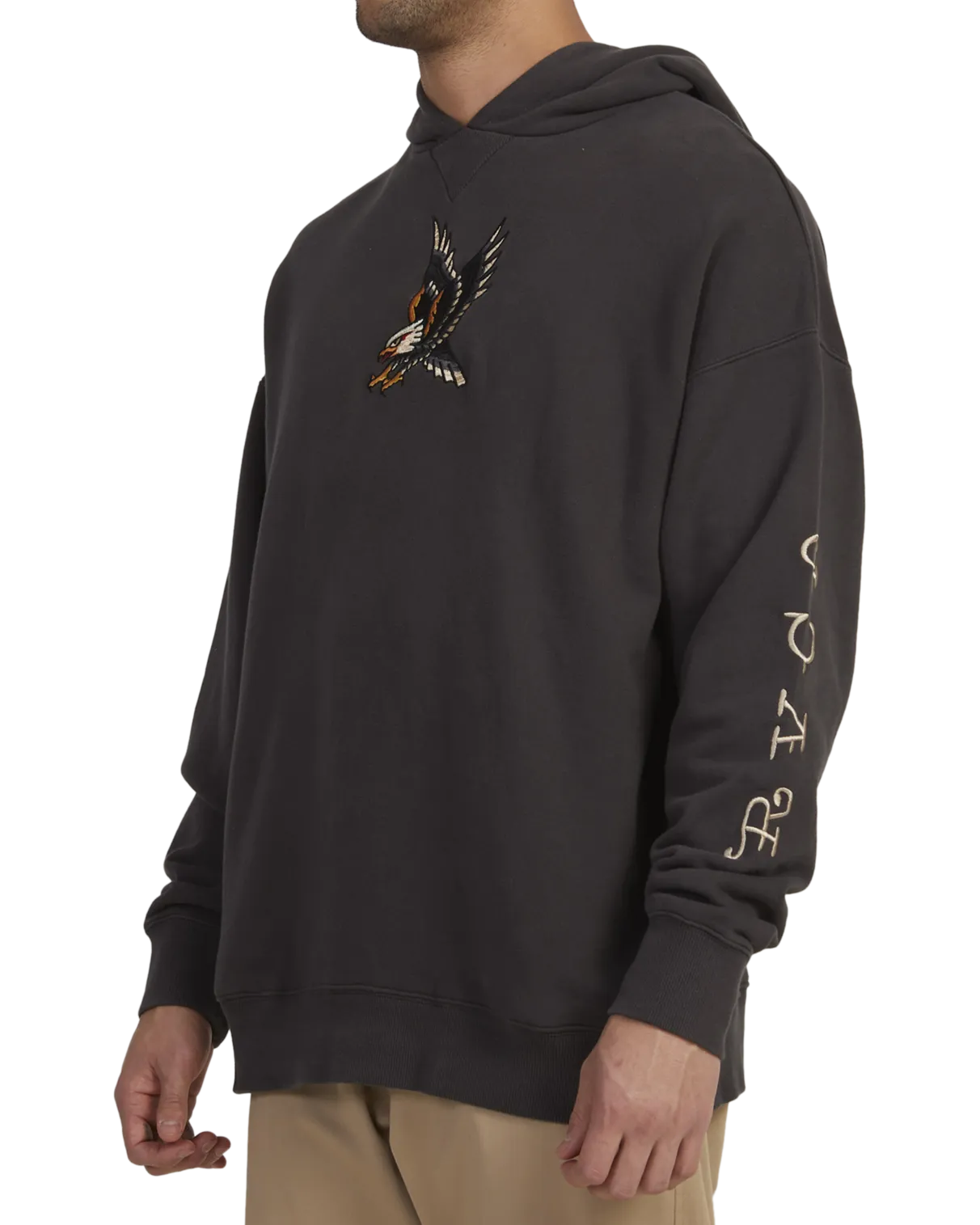 Krak Eagle Hoodie in Washed Black