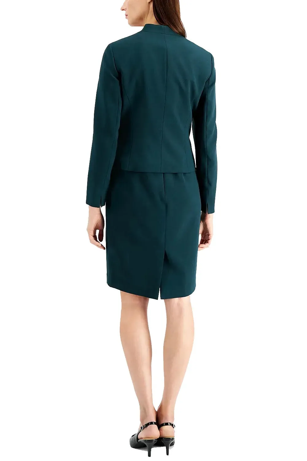 Le Suit Seamed Cropped Jacket With Matching Crepe Dress