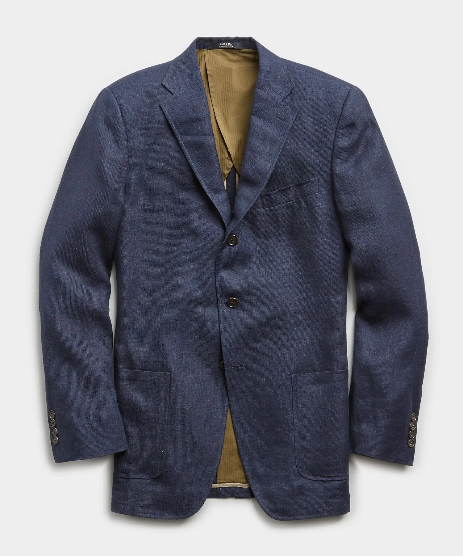 Linen Sack Suit Jacket in Indigo