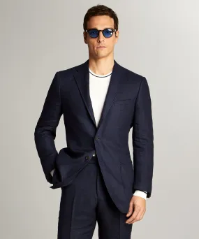 Linen Sack Suit Jacket in Indigo