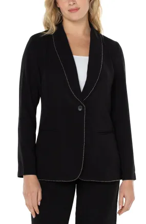 Liverpool Shawl Collar Blazer w/ Chain Trim (black)