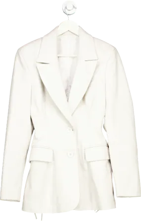 LOL White Leather Blazer UK M