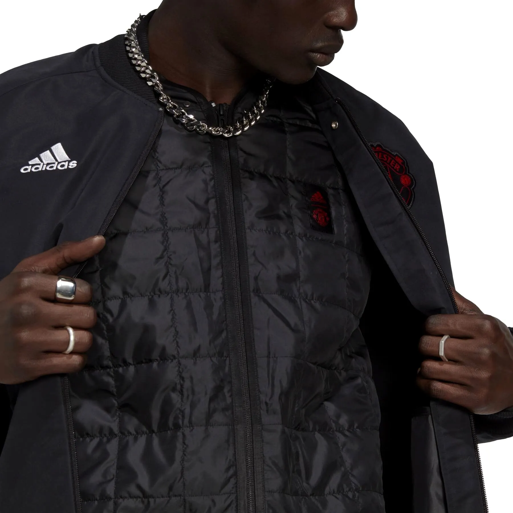 Manchester United black light padded bomber jacket 2023 - Adidas