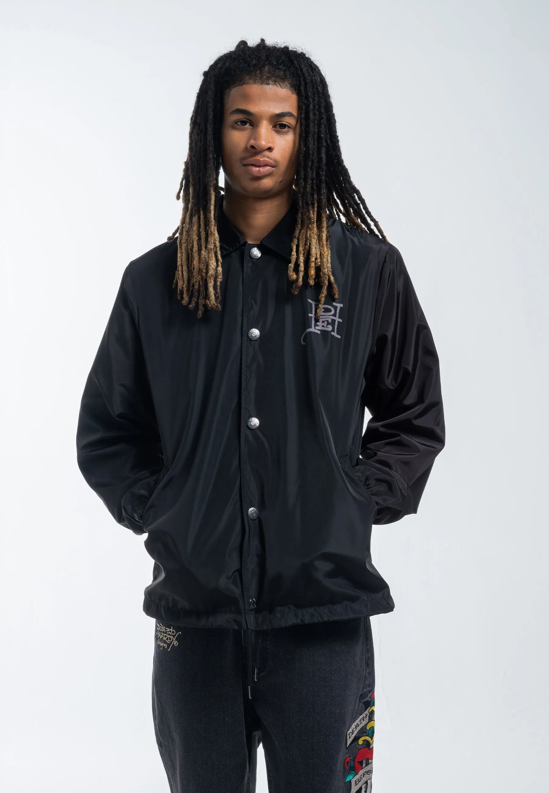 Mens Fireball Dragon Coach Jacket - Black