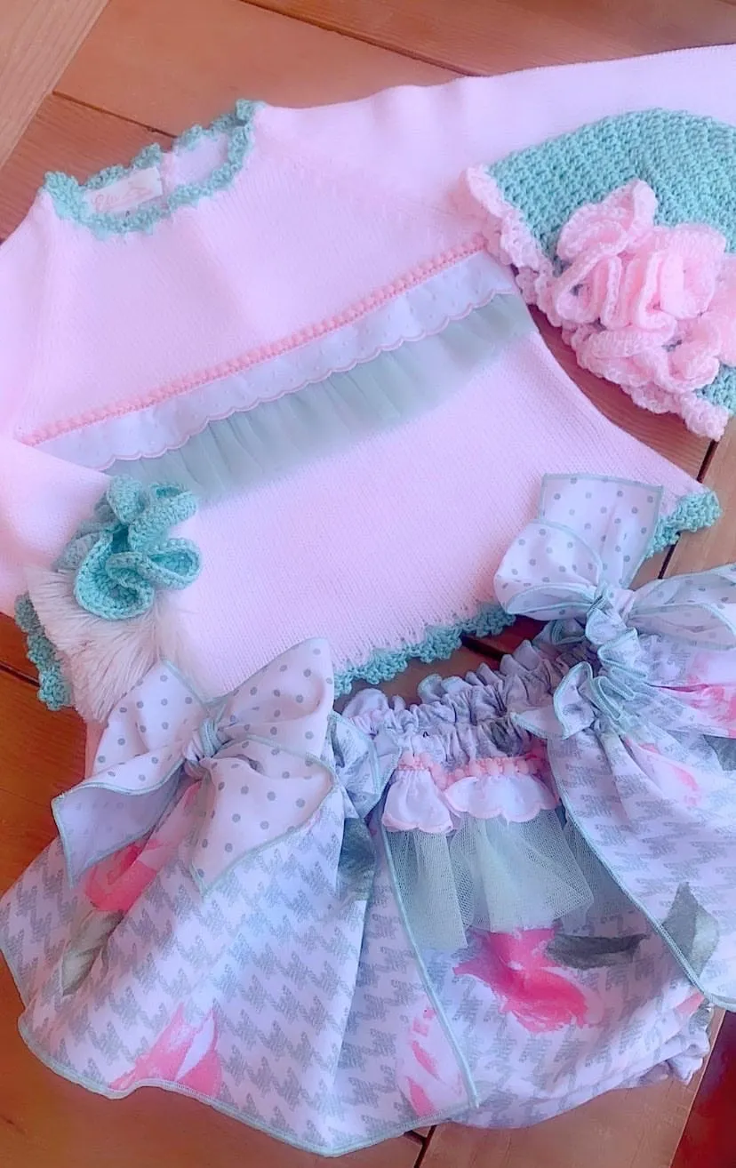 Mint and Pink Bloomer Set