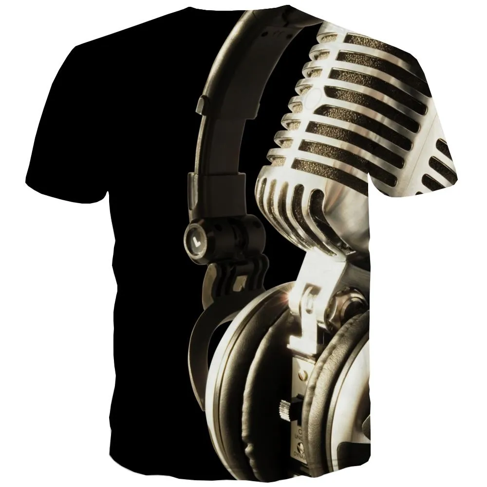 Music T-shirt Men Instrument T-shirts 3d Retro Tshirt Printed Electronic Tshirts Casual