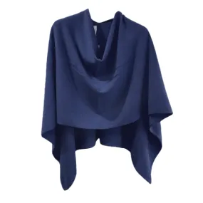 Navy Cashmere Poncho