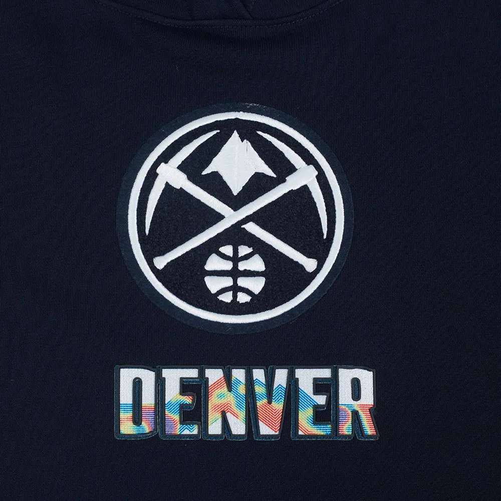 NBA DENVER NUGGETS CITY EDITION 24-25 WOMEN'S RIB FLC CROPPED PO HOODI (MIDNIGHT NAVY)