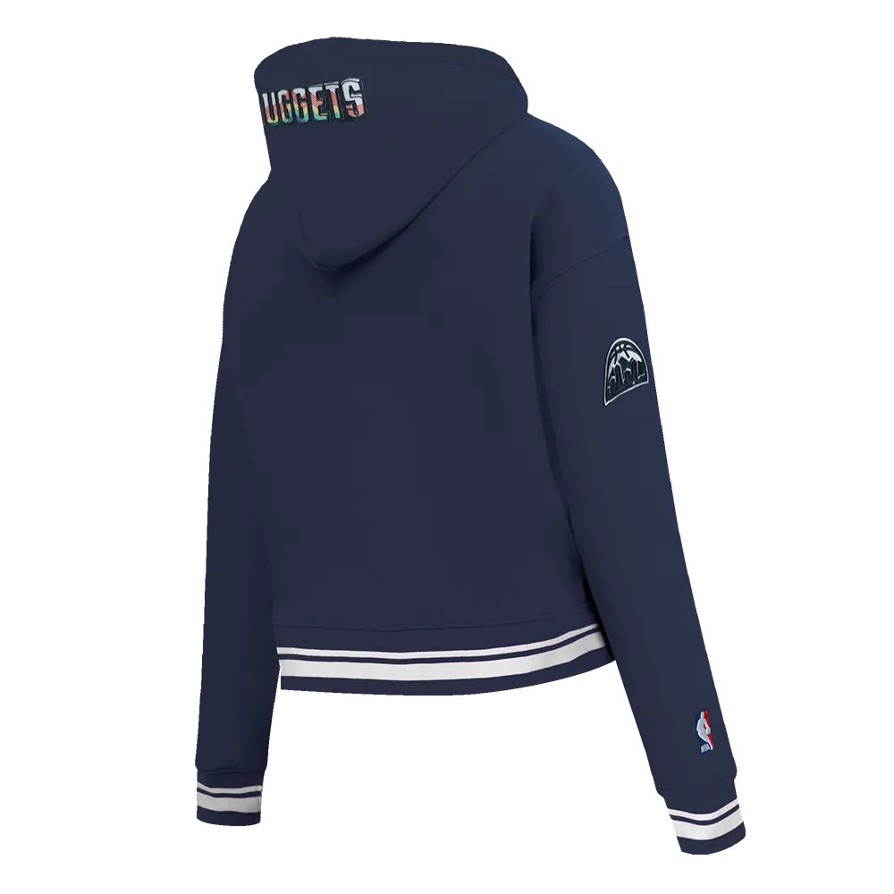 NBA DENVER NUGGETS CITY EDITION 24-25 WOMEN'S RIB FLC CROPPED PO HOODI (MIDNIGHT NAVY)