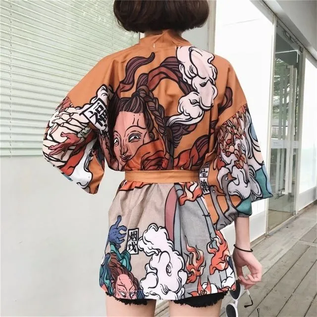 Orange Printed Haori