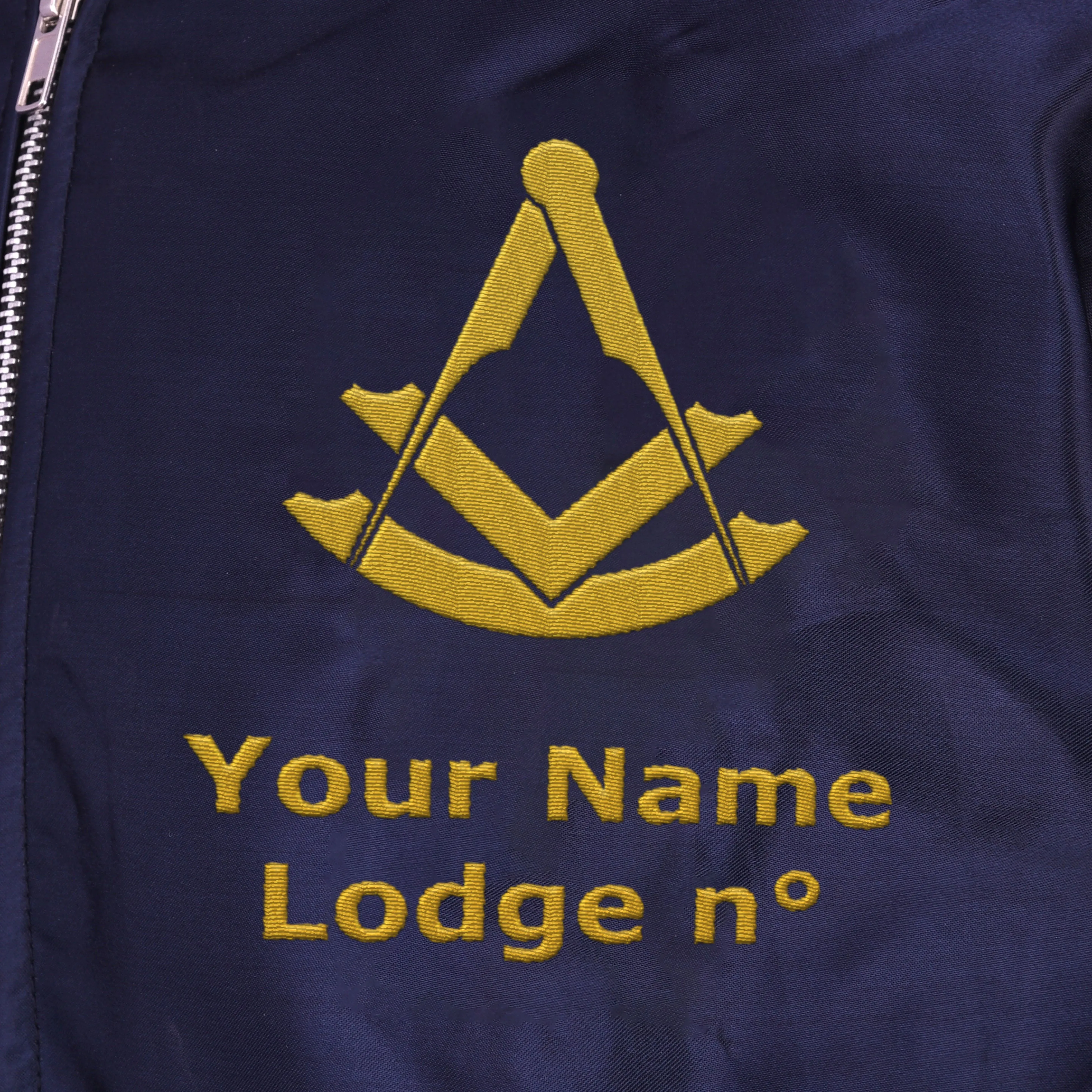 Past Master Blue Lodge Jacket -  Nylon Blue Color With Gold Embroidery