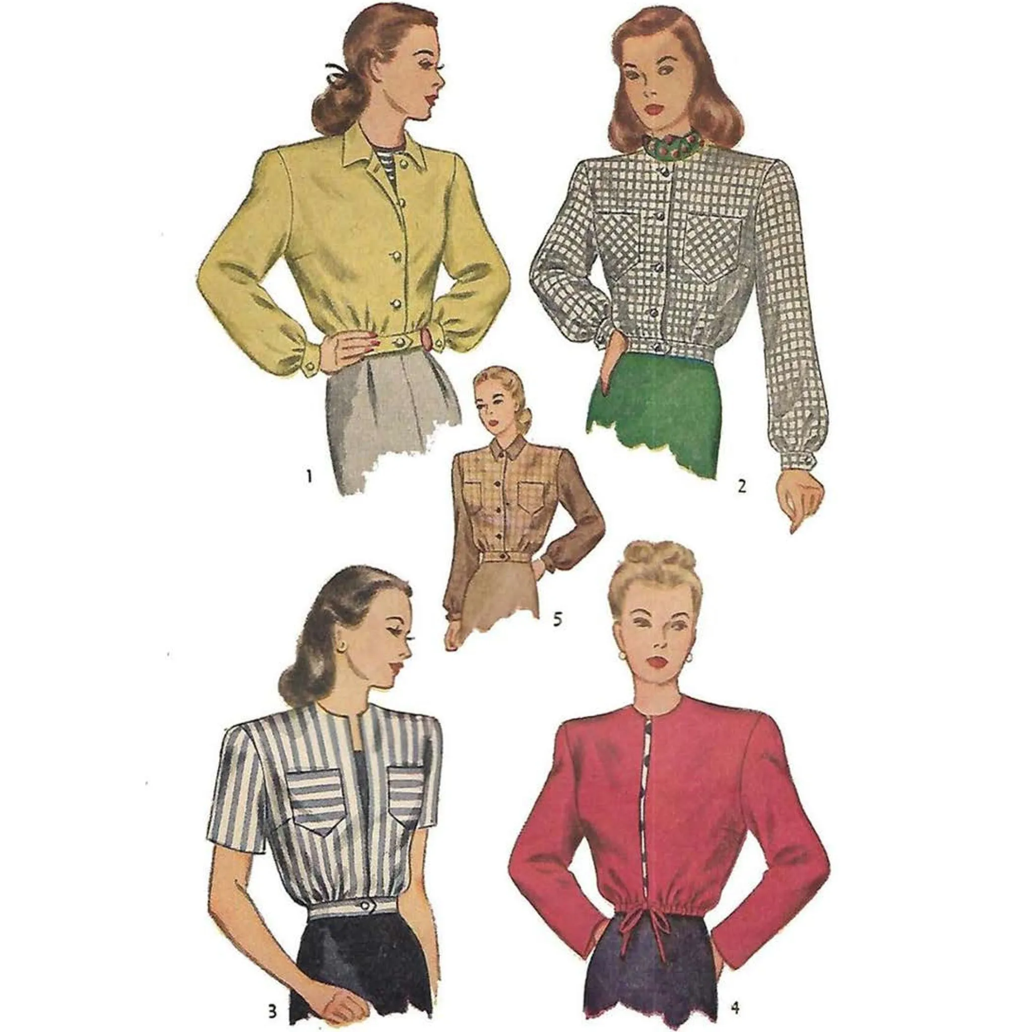 PDF - 1940s Pattern, LumberJill/Lumber Jack, Eisenhower Topper Jacket-Bust 33" - 43.5" (84cm - 110.5cm) - Download