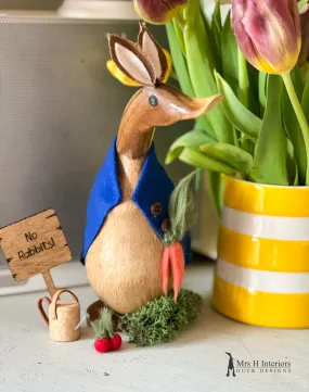 Peter Rabbit Duck - Decorated Wooden Duck by Mrs H the Duck Lady