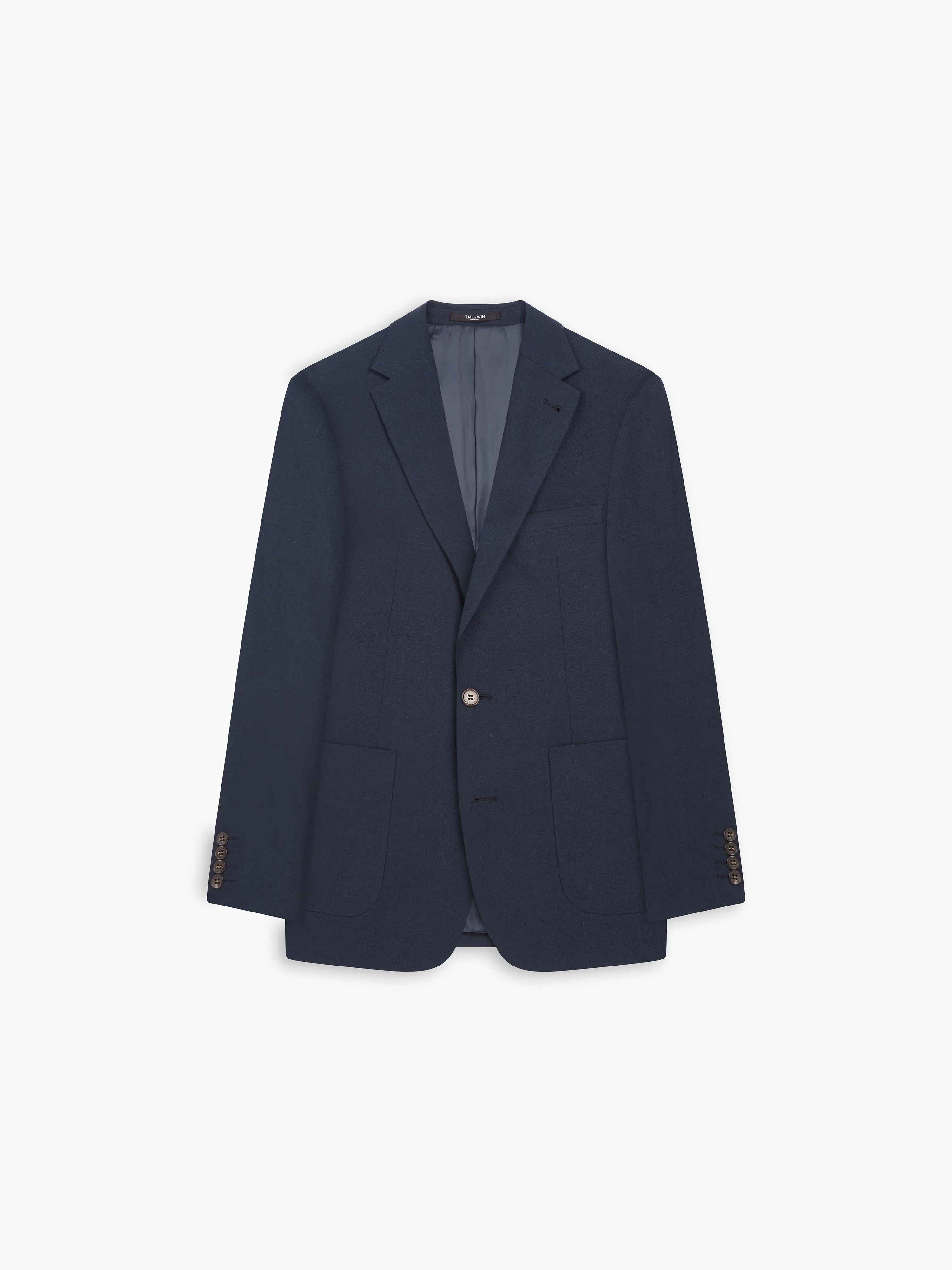 Piccadilly Linen Slim Navy Suit Jacket