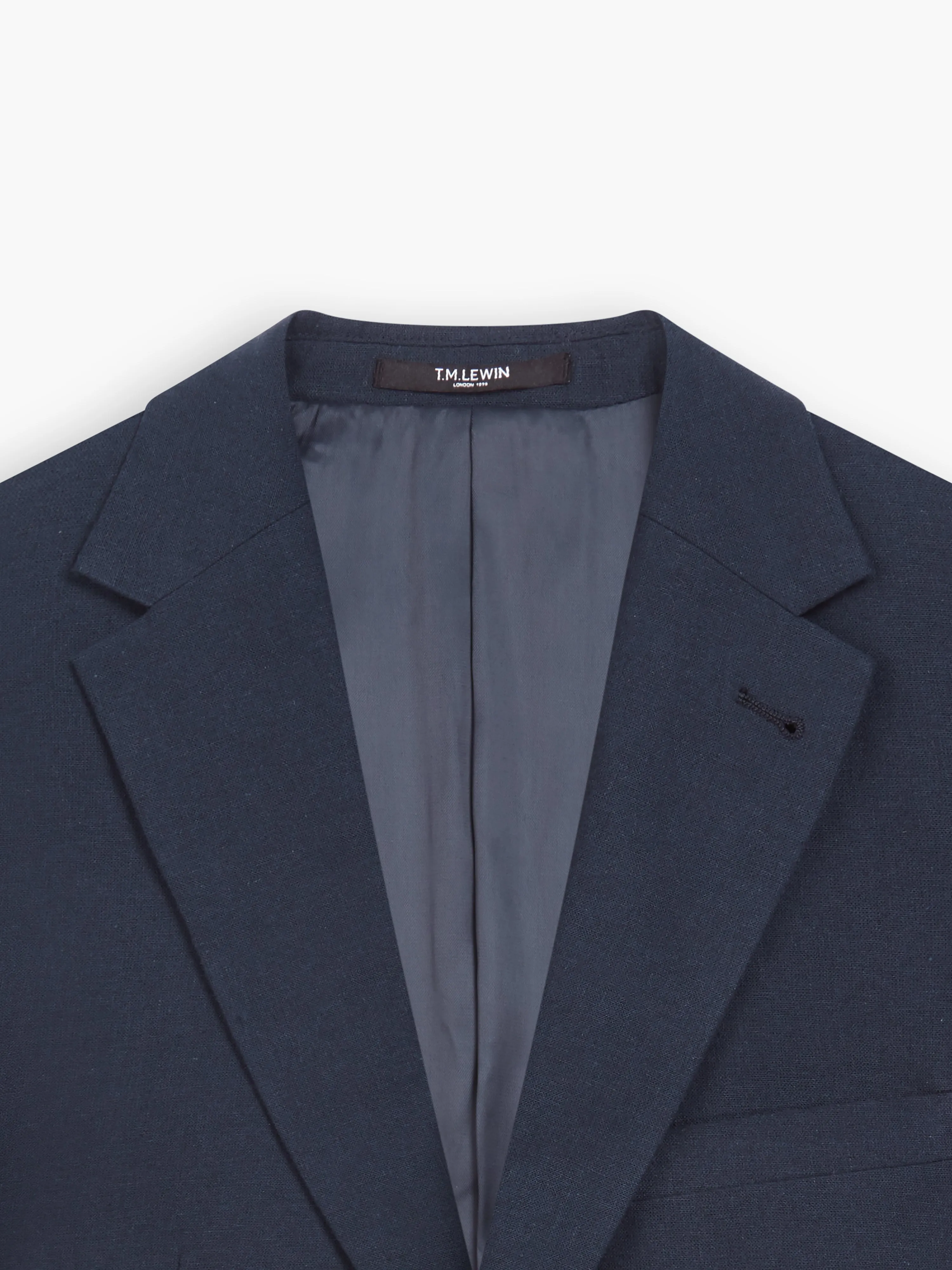 Piccadilly Linen Slim Navy Suit Jacket