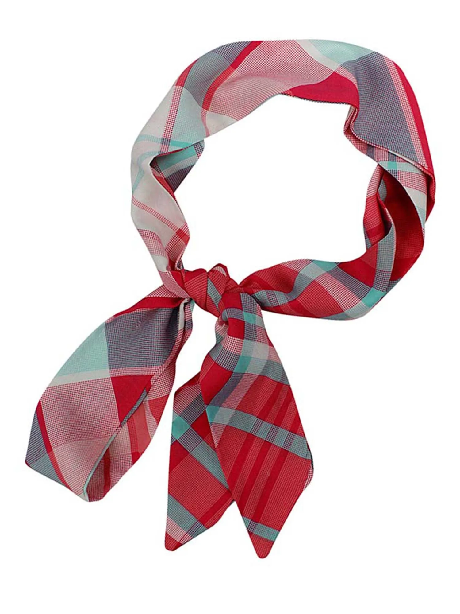 Plaid Skinny Neck Scarf