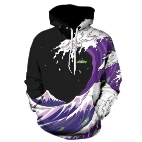 Printed Purple Sea Waves Jacket