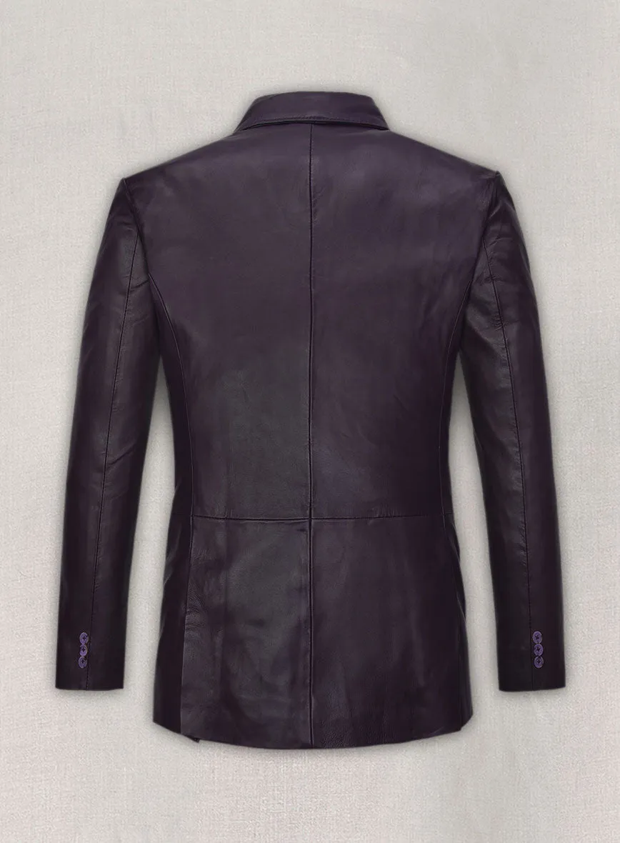 Purple Hampton Leather Blazer