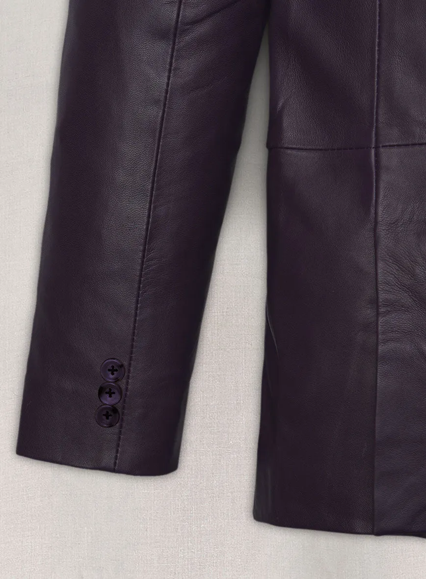 Purple Hampton Leather Blazer