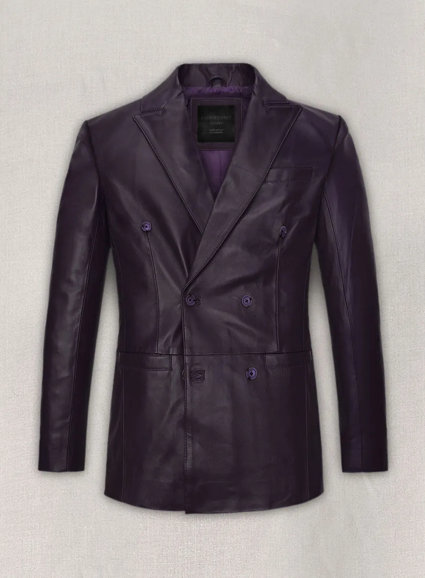 Purple Hampton Leather Blazer