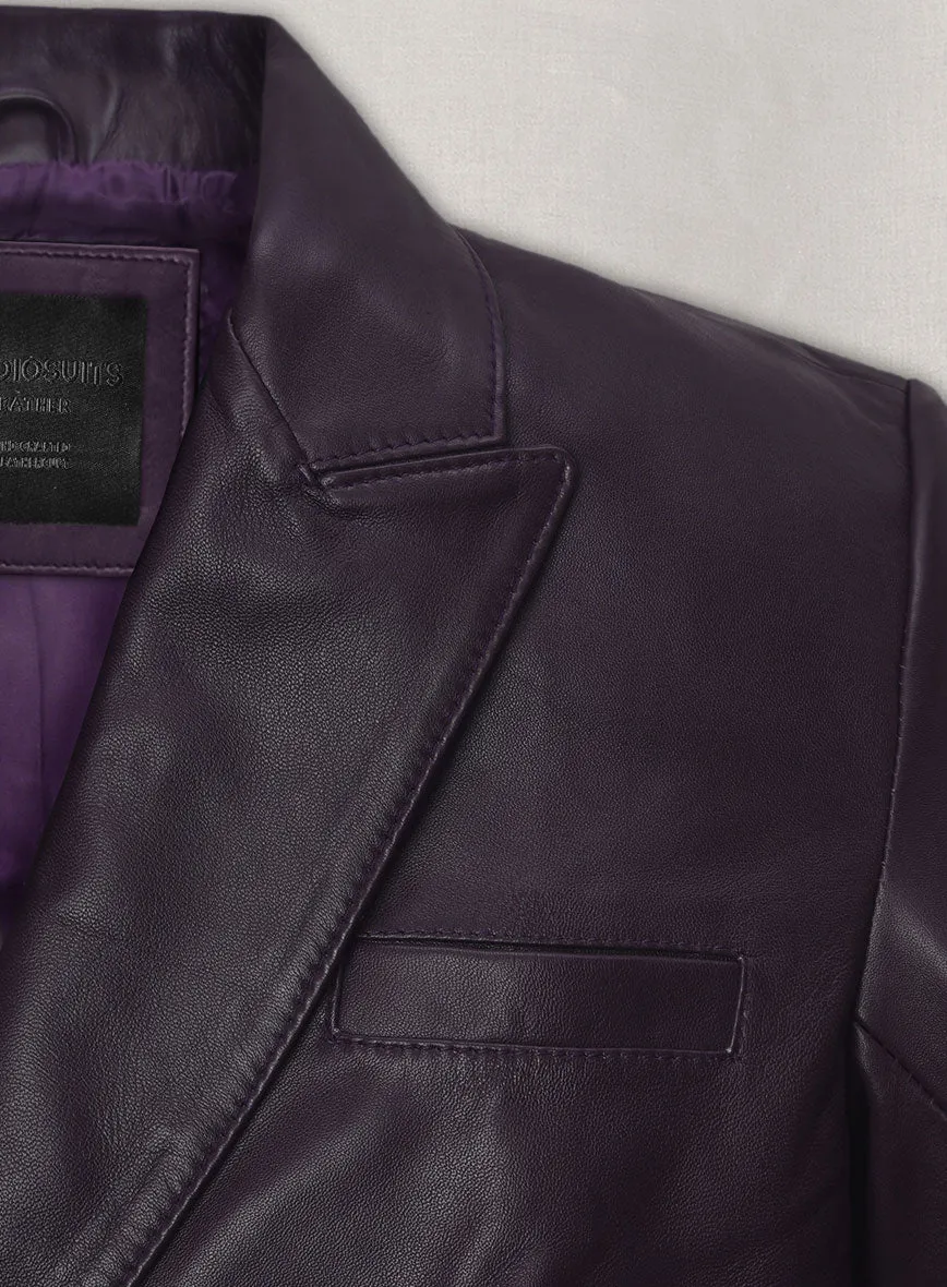 Purple Hampton Leather Blazer