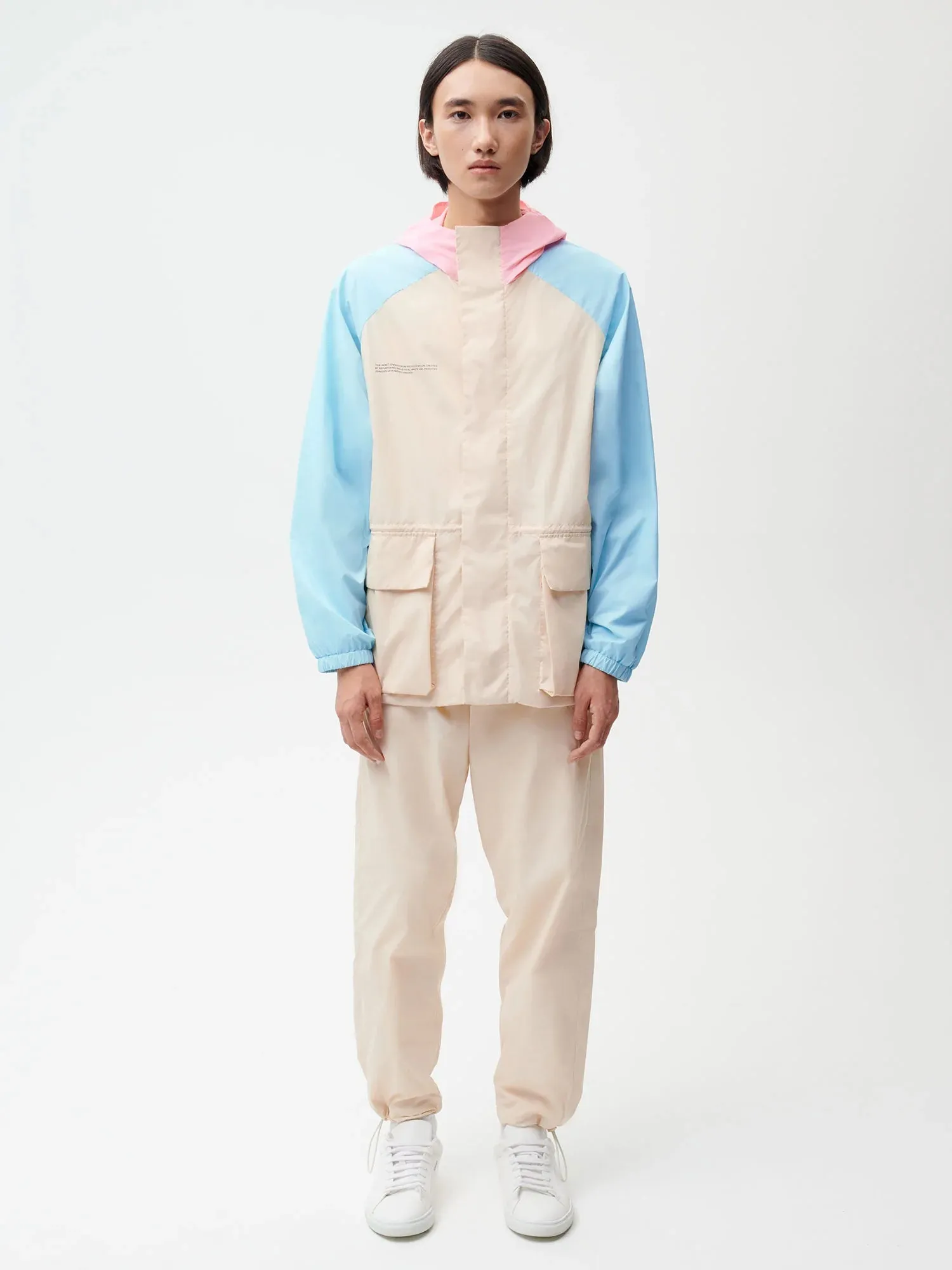 Recycled Nylon Color Block Jacket—sand