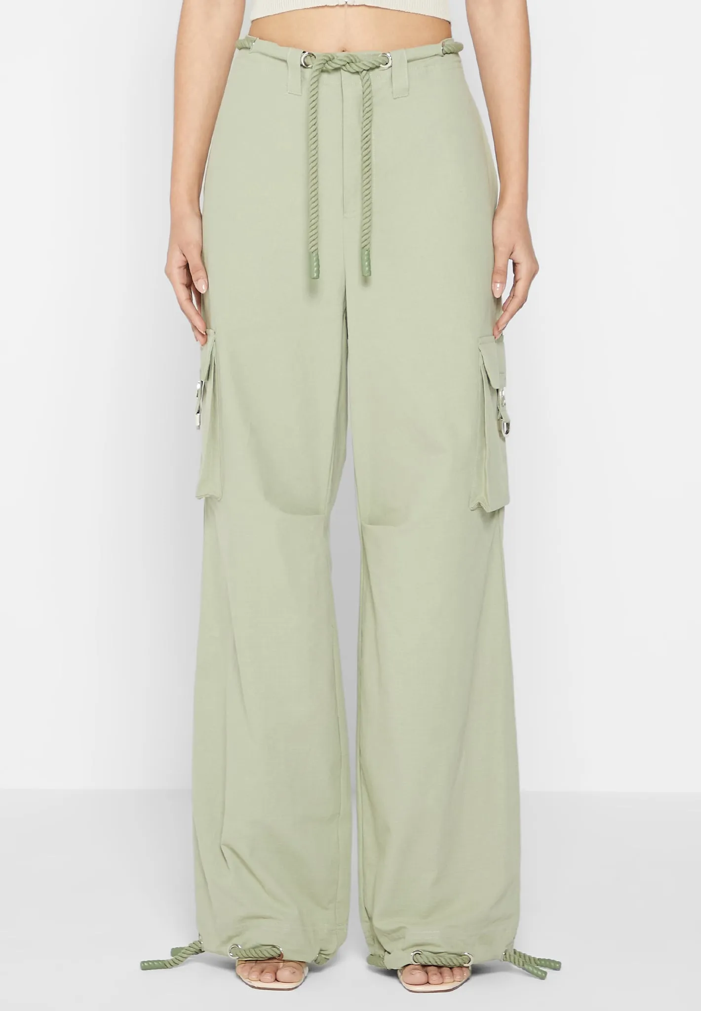 Ripstop Parachute Cargo Pants - Sage