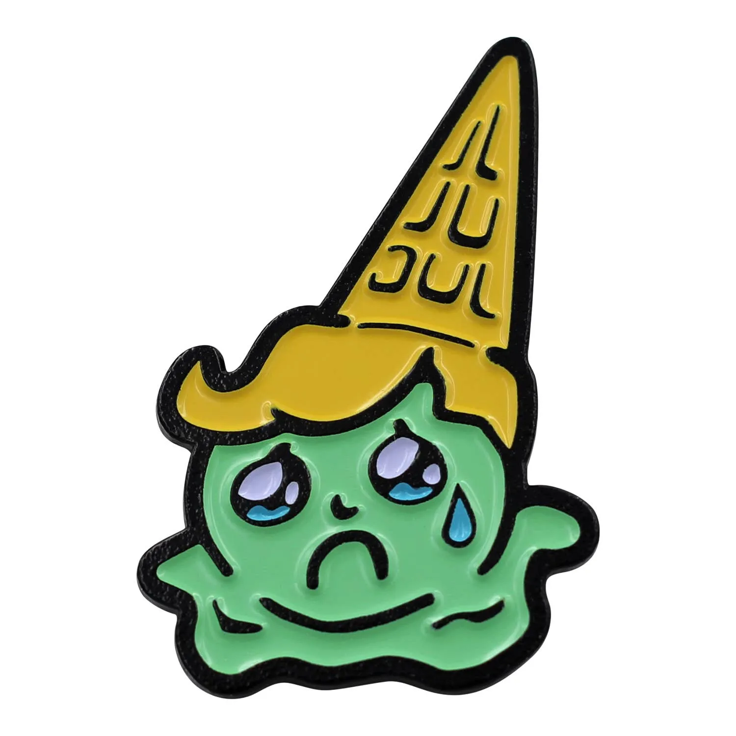 Sad Adorable Crying Ice Cream Cone Enamel Lapel Pin