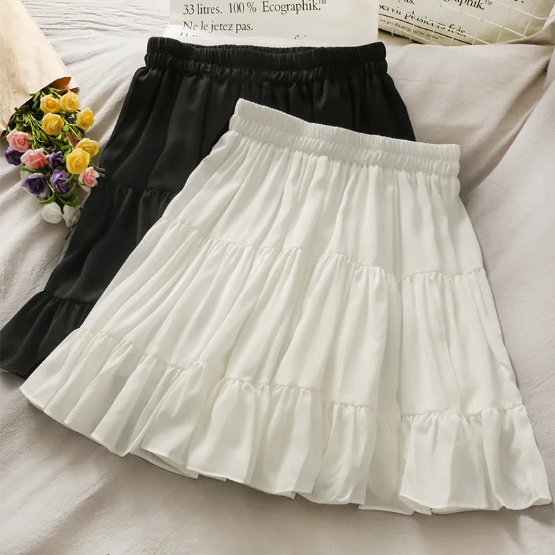 Sexy High Waist Slim Pleated A Line Mini Skirts Casual Short Skirt Alt Clothes Female